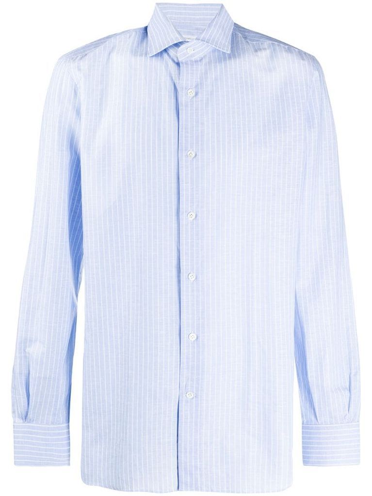 striped-print buttoned shirt
