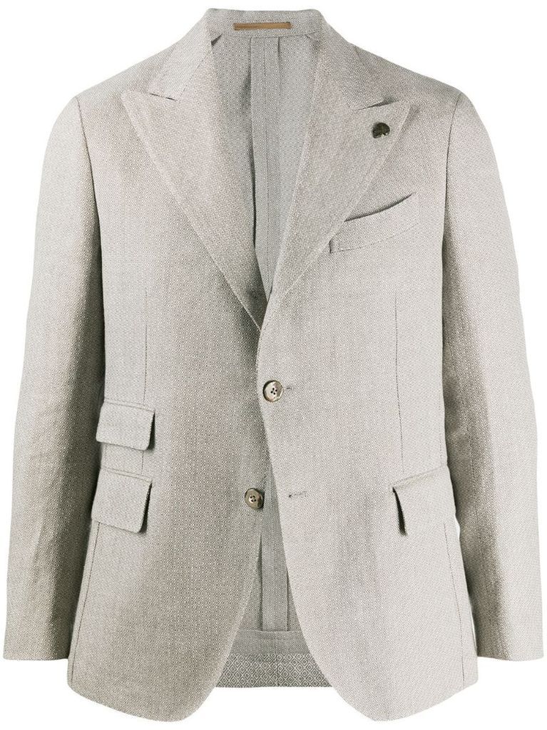 textured multi-pocket suit jacket