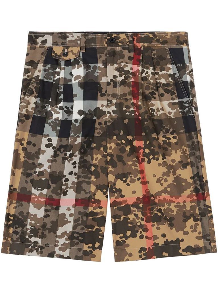 Camouflage Check tailored shorts