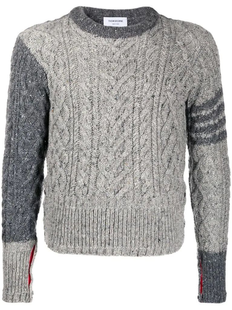 Aran cable-knit 4-Bar jumper