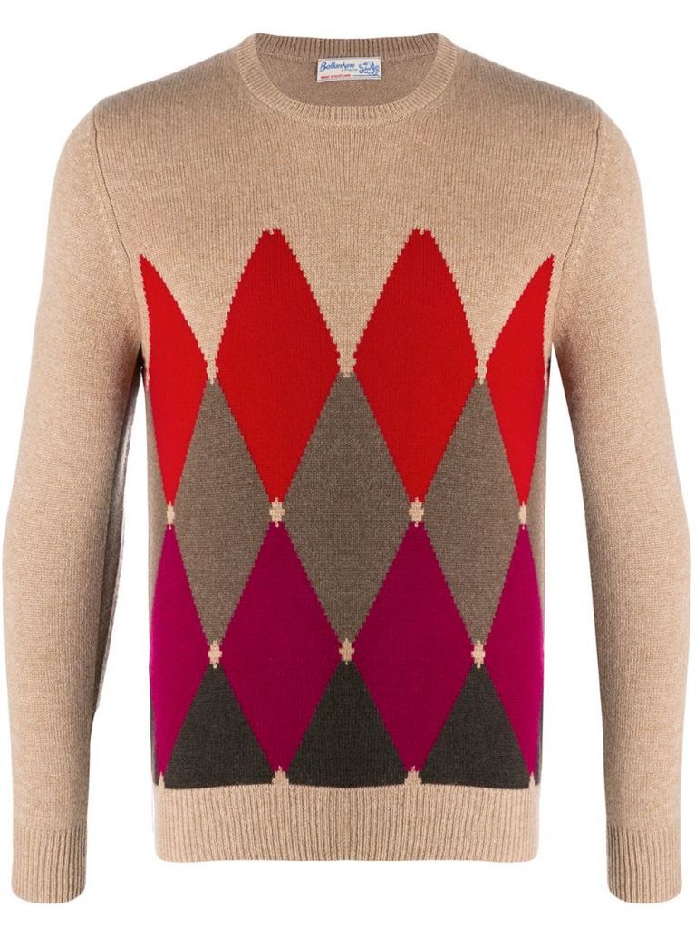 argyle knit sweater