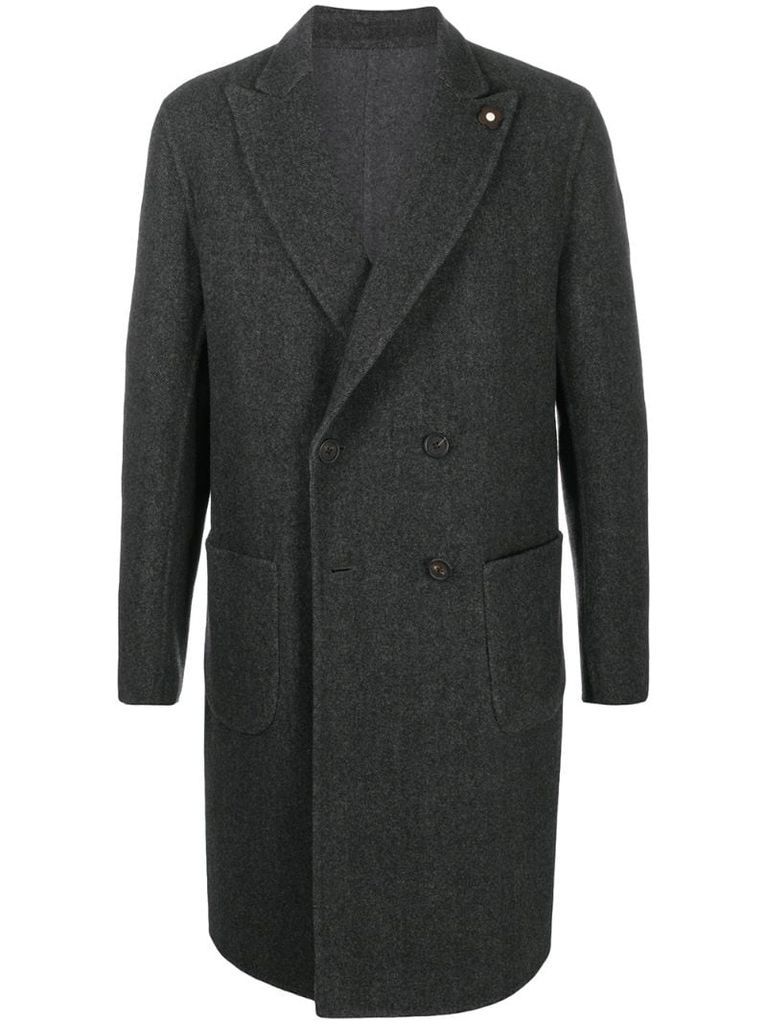 double-breasted wool-cashmere coat