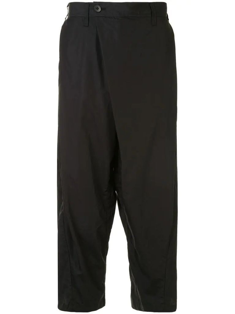tuck front cropped trousers