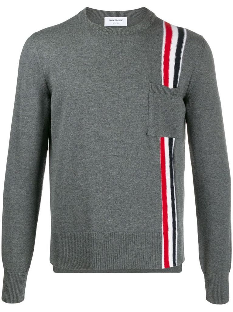 intarsia-knit stripe panel jumper