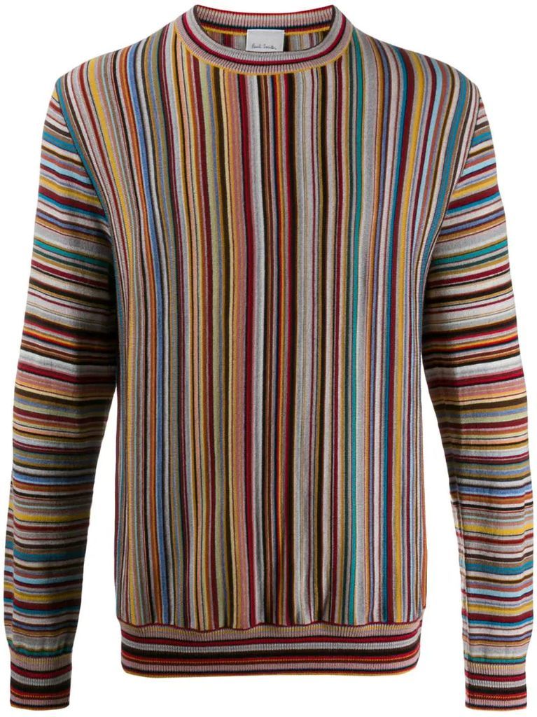 Signature Stripe-pattern wool jumper