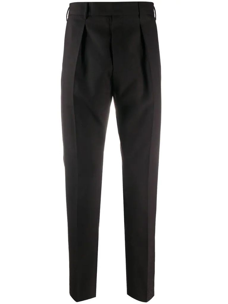 virgin wool tapered trousers