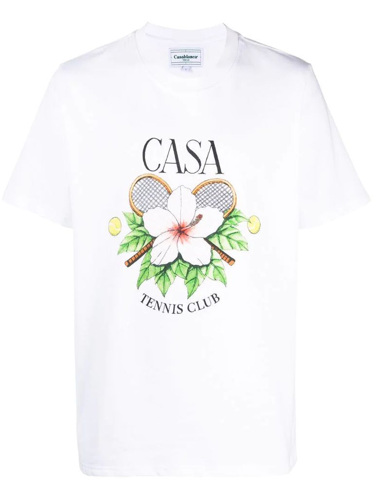 logo floral print T-shirt