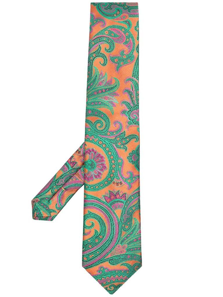 paisley embroidered silk tie