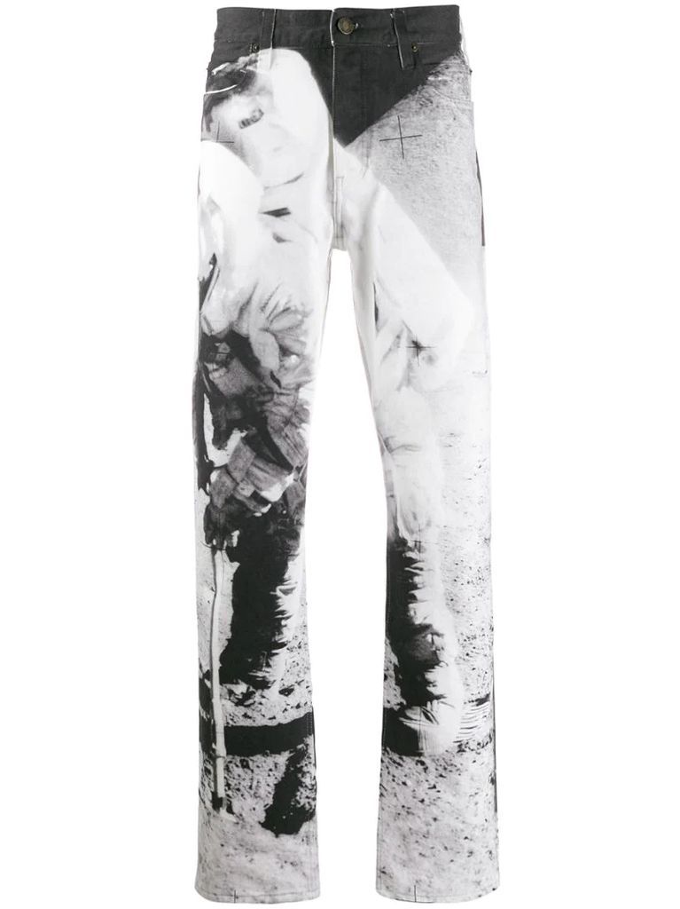 Moon Landing print jeans