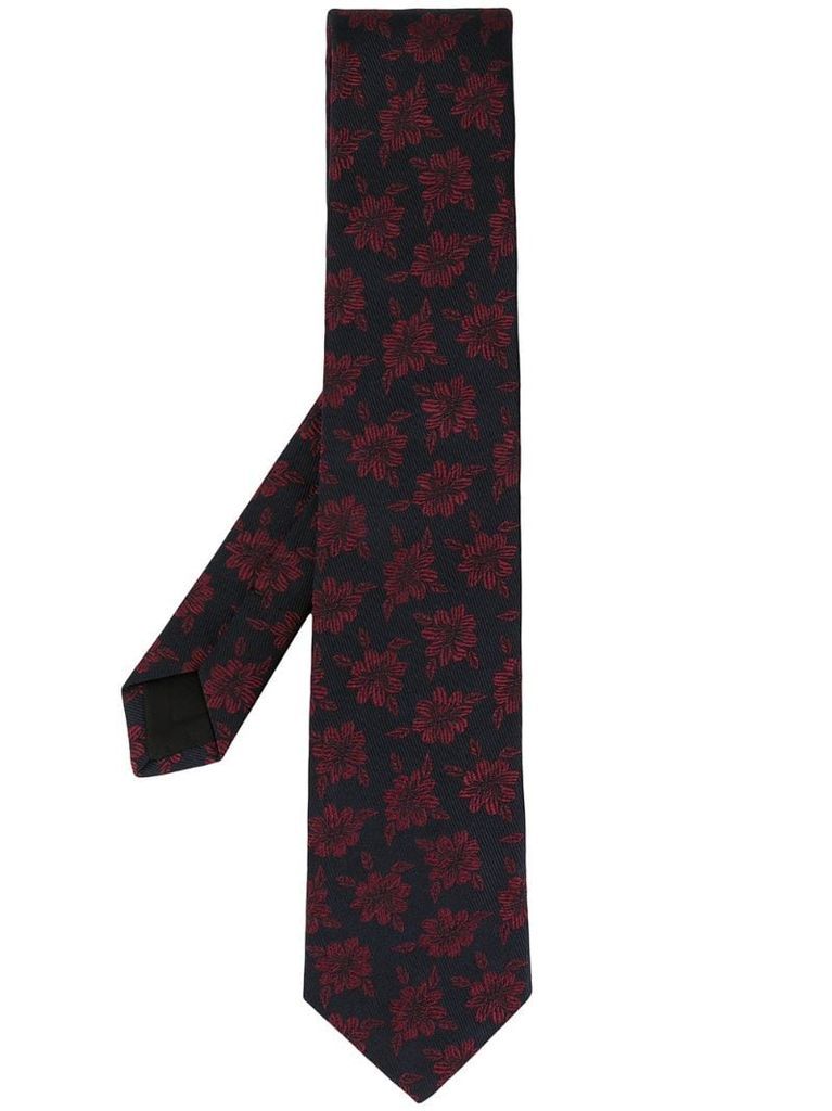 floral pointed-tip tie