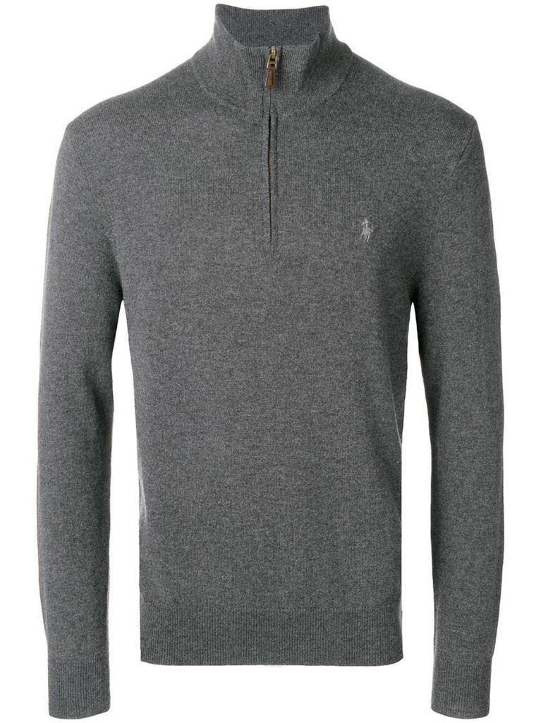 half-zip logo sweater