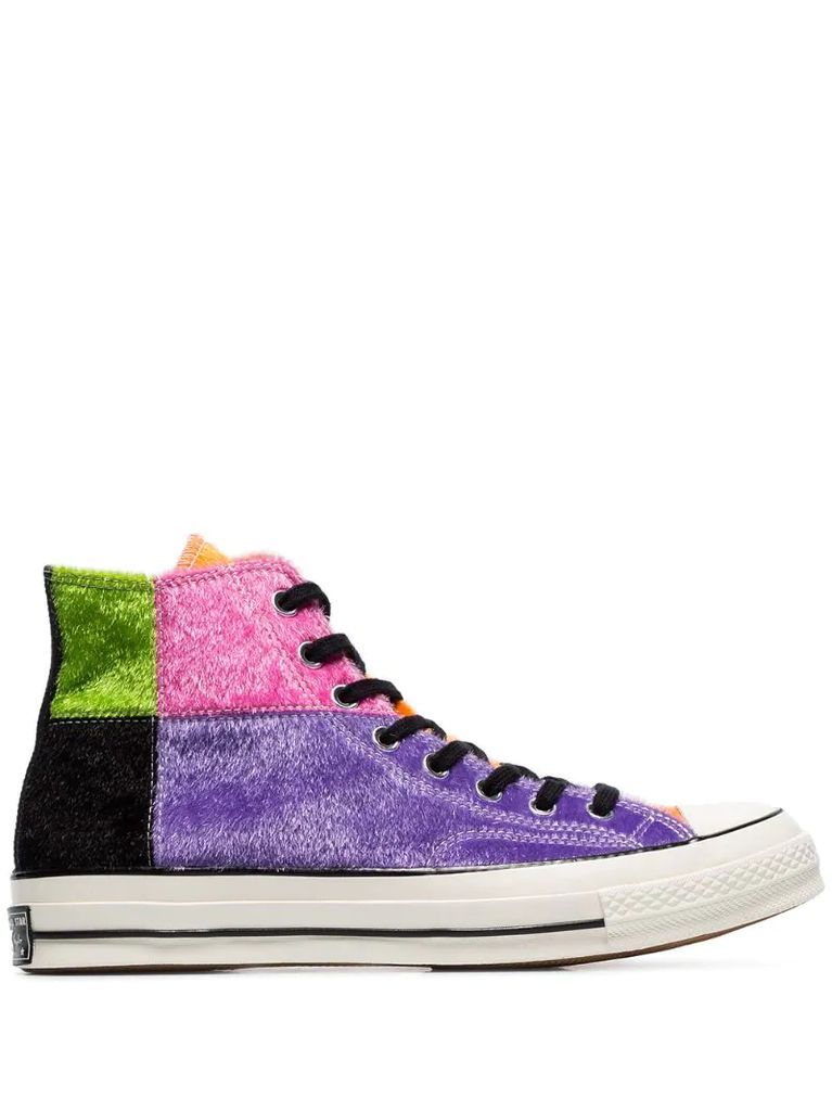multicoloured chuck 70 faux fur high top sneakers