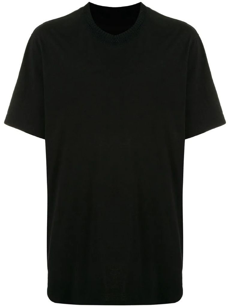 ribbed neck cotton T-shirt
