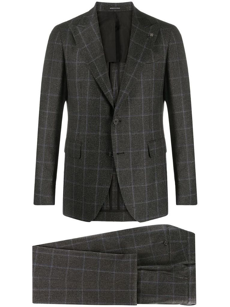 checked two-piece suit
