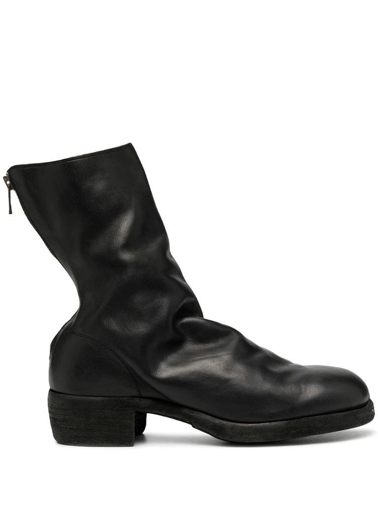 high leather ankle boots
