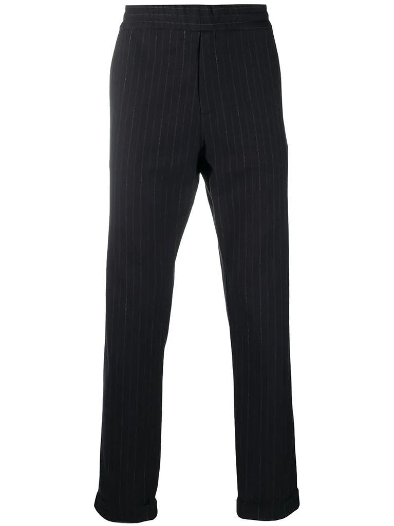 striped straight-leg tailored trousers