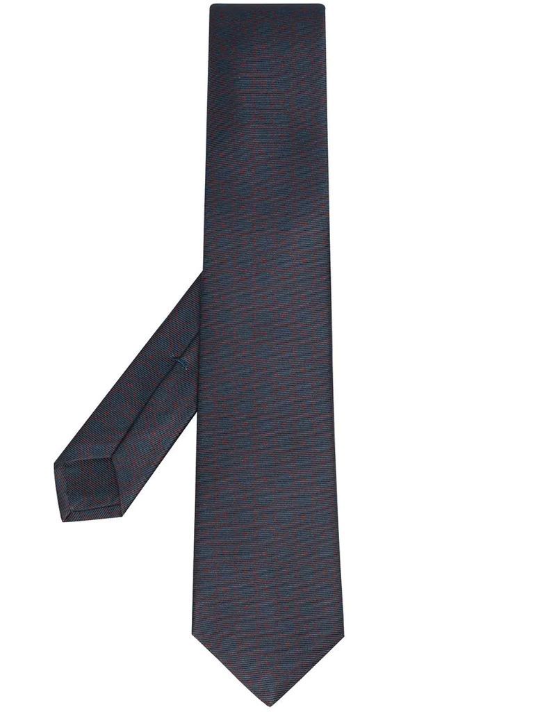 geometric silk embroidered tie
