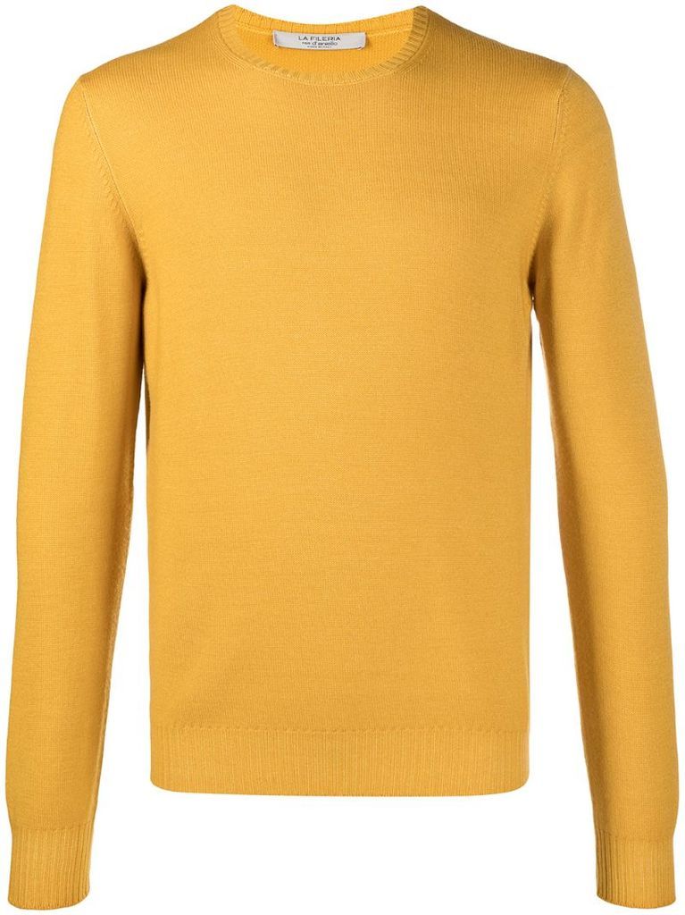 rib-trimmed virgin wool jumper