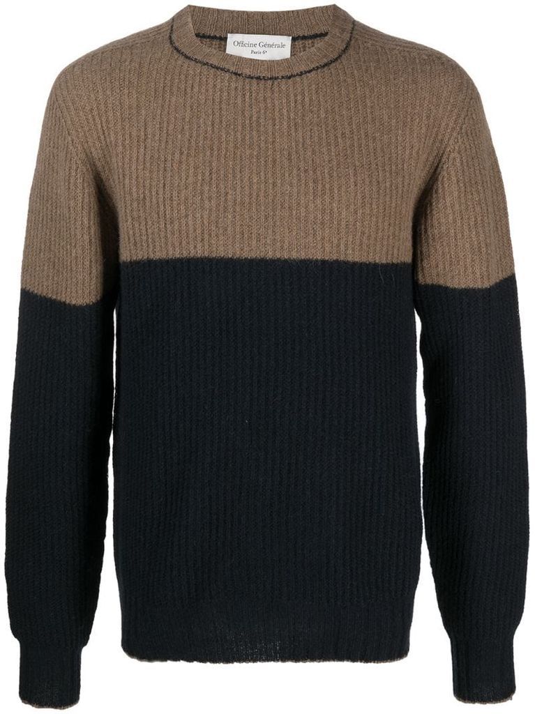 colour-block crewneck jumper