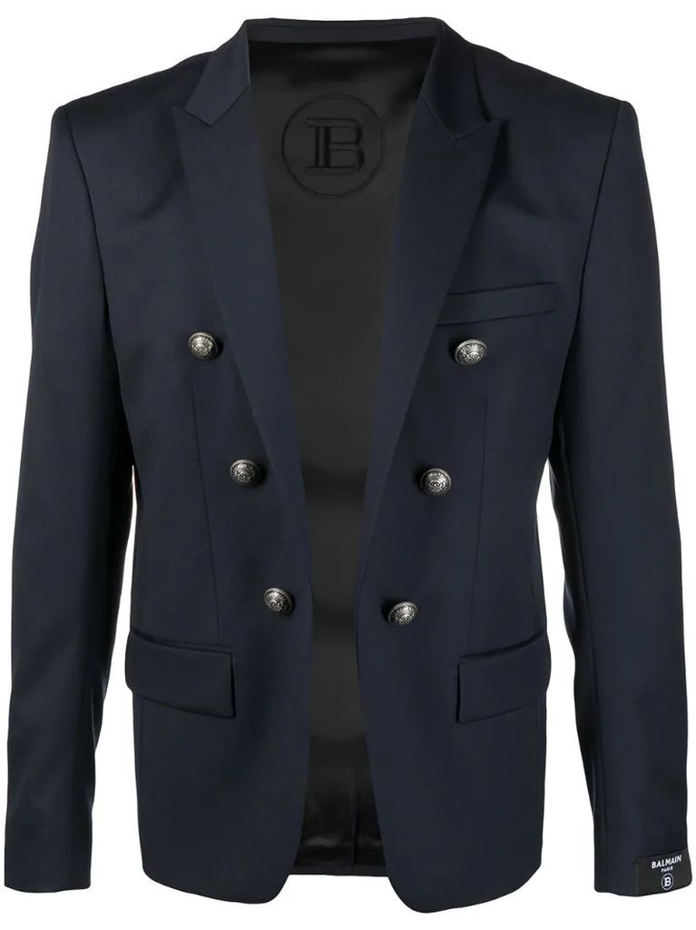 double-breasted wool blazer