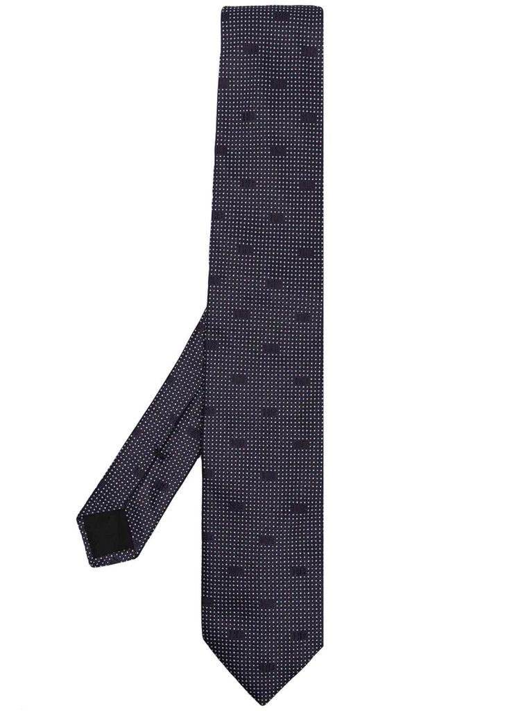 square pattern silk jacquard tie
