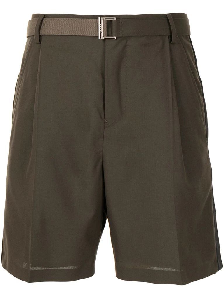 high-rise belted Bermuda shorts