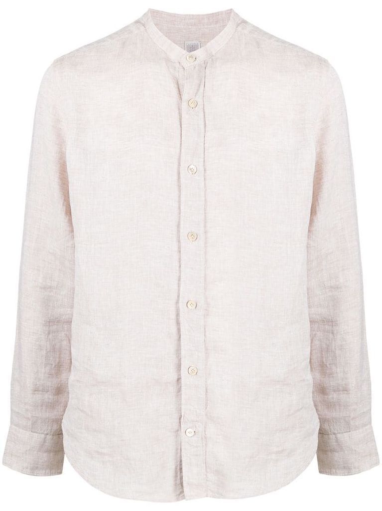 mandarin collar linen shirt