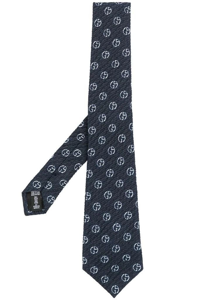 monogram-print tie