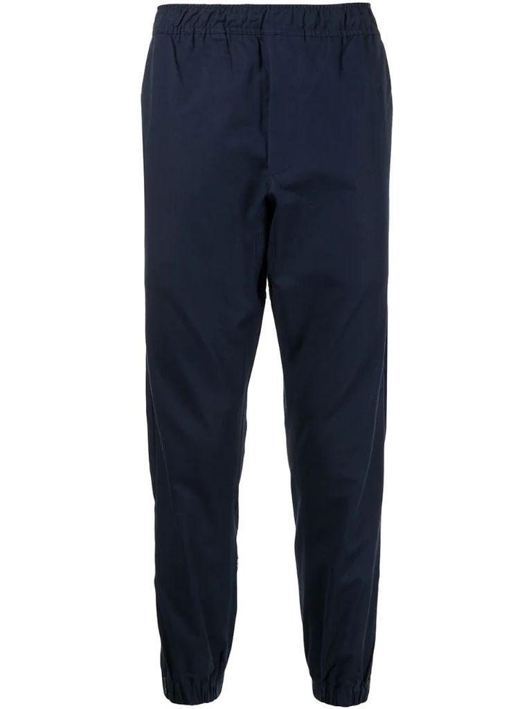 stretch-cotton track trousers