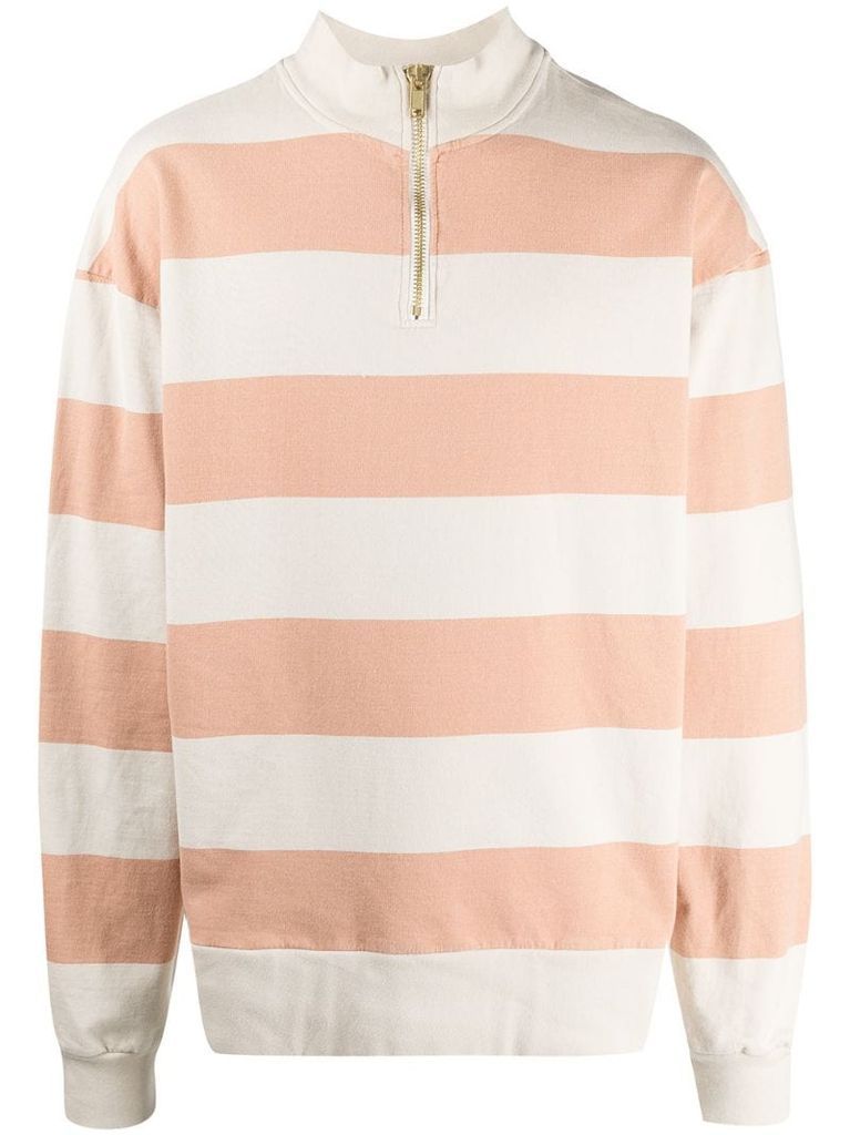 quarter-zip striped sweatshirt