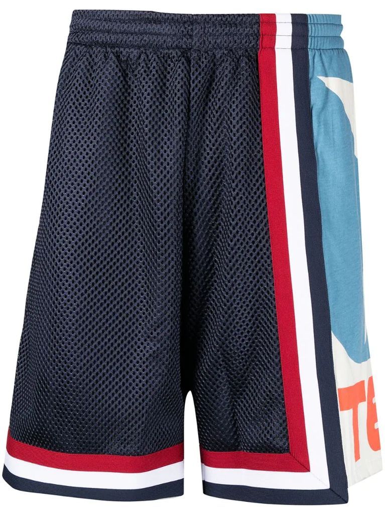 logo colour-block shorts