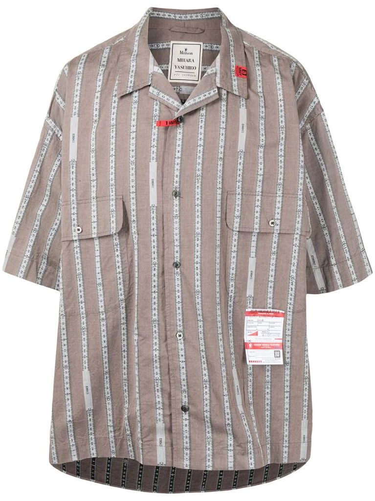 striped print oversize shirt
