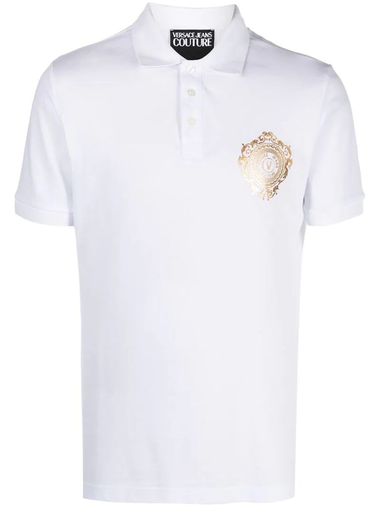 logo-print cotton polo shirt