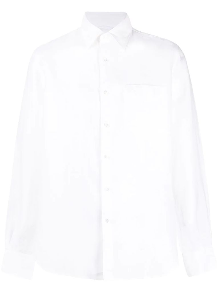 long-sleeved linen shirt