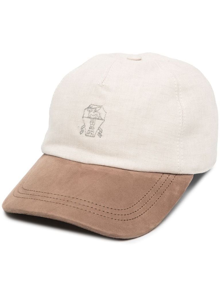 logo-embroidered two-tone cap
