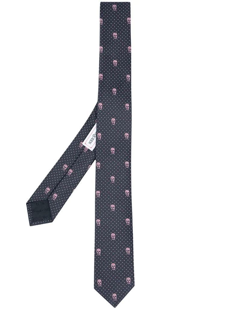 skull-pattern tie