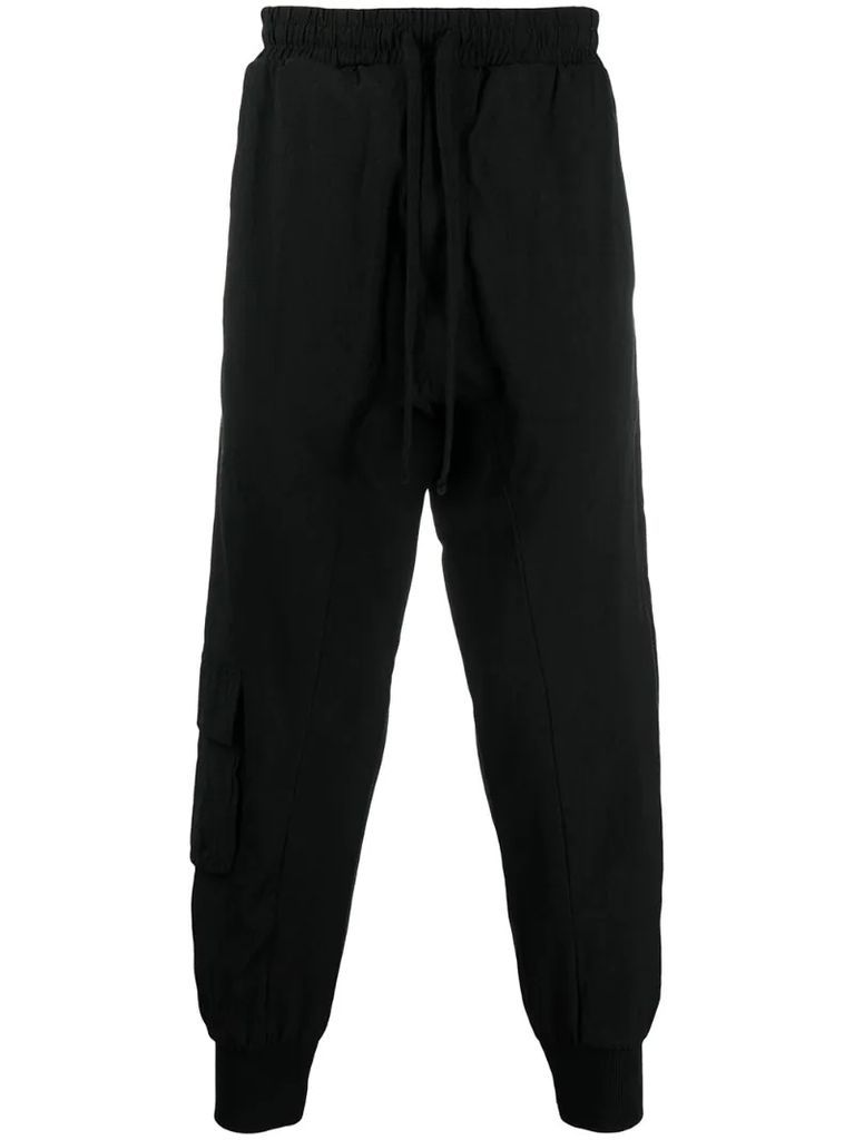 cropped-tapered track pants