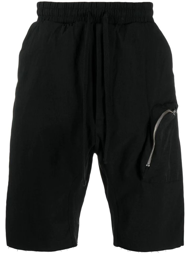 high-waisted zip pocket shorts