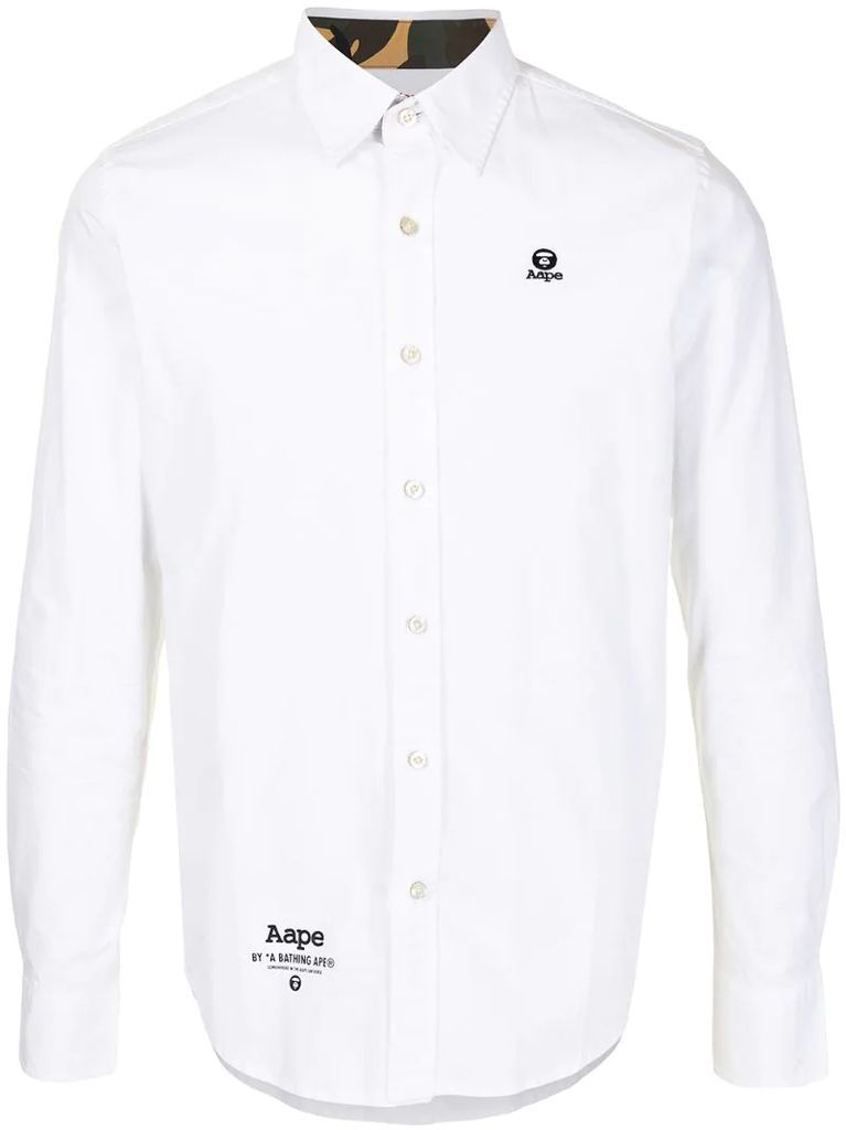 embroidered logo long-sleeved shirt