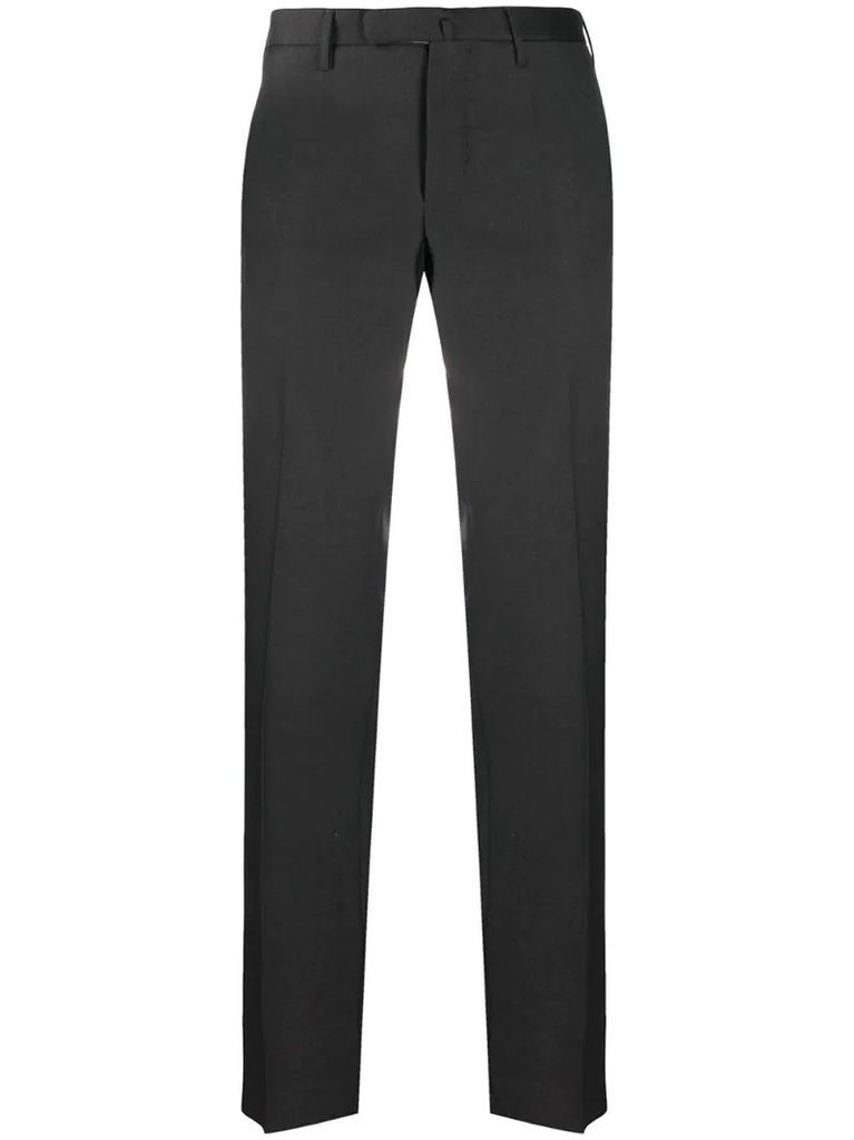 straight leg wool trousers