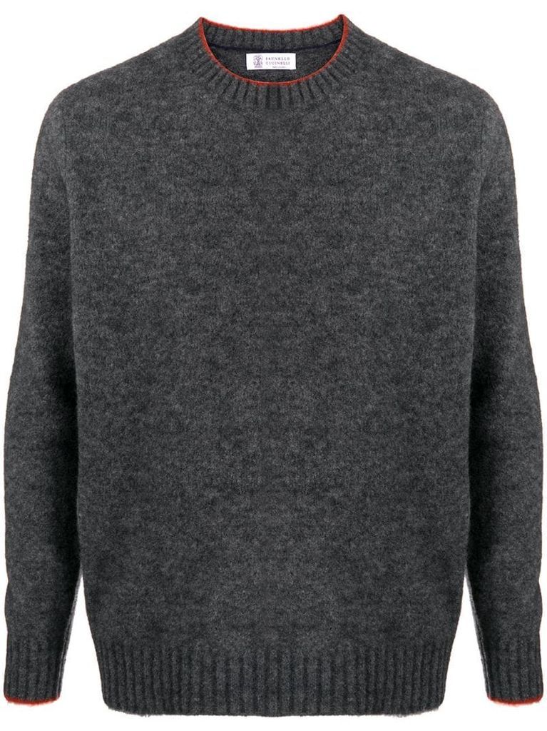 trim-detail knitted jumper