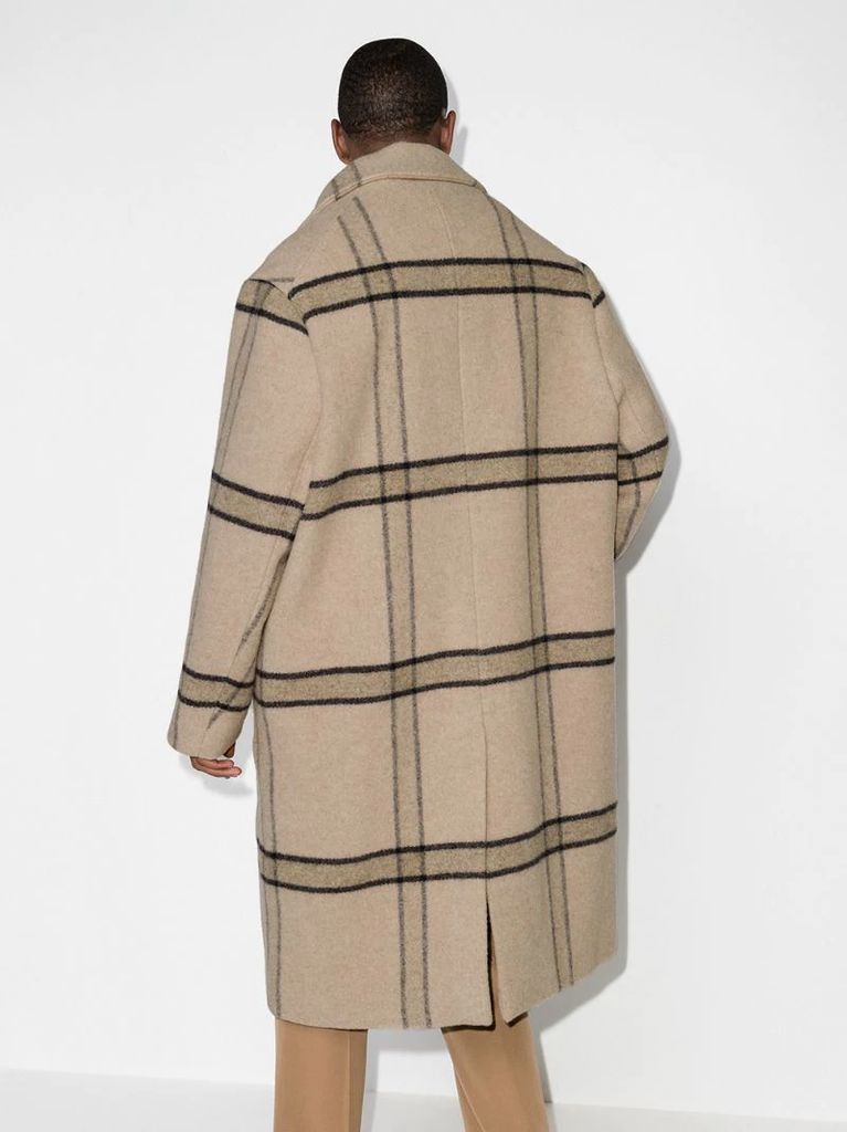 Le Manteau check-pattern single-breasted coat