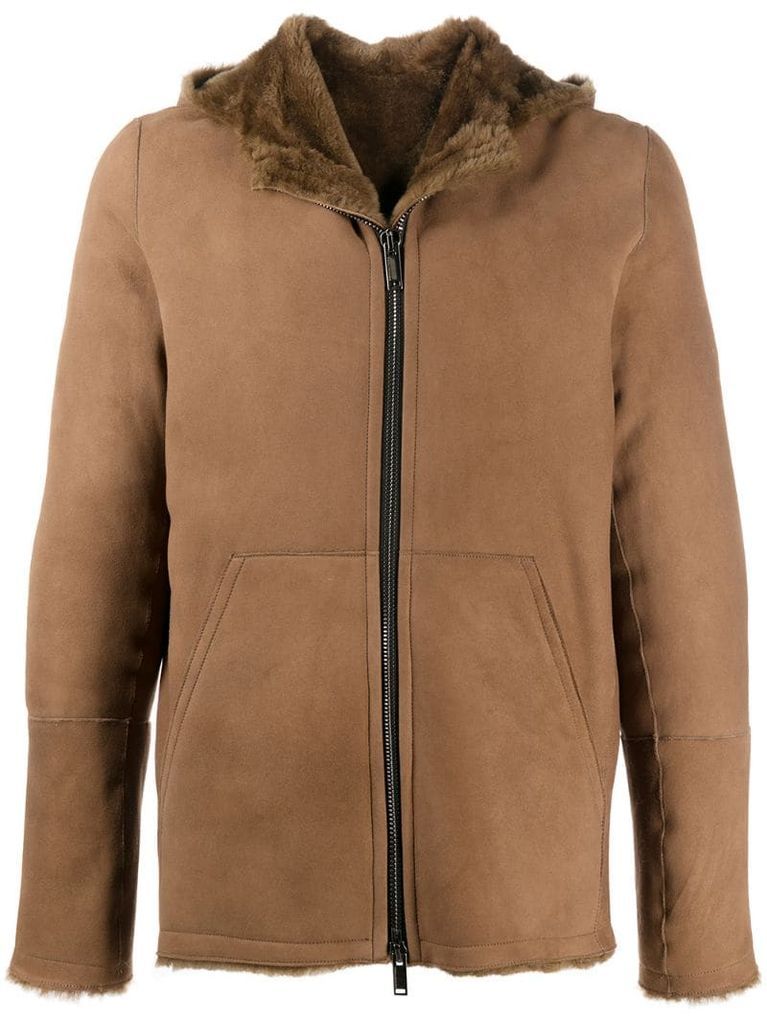shearling lined zipped jacket