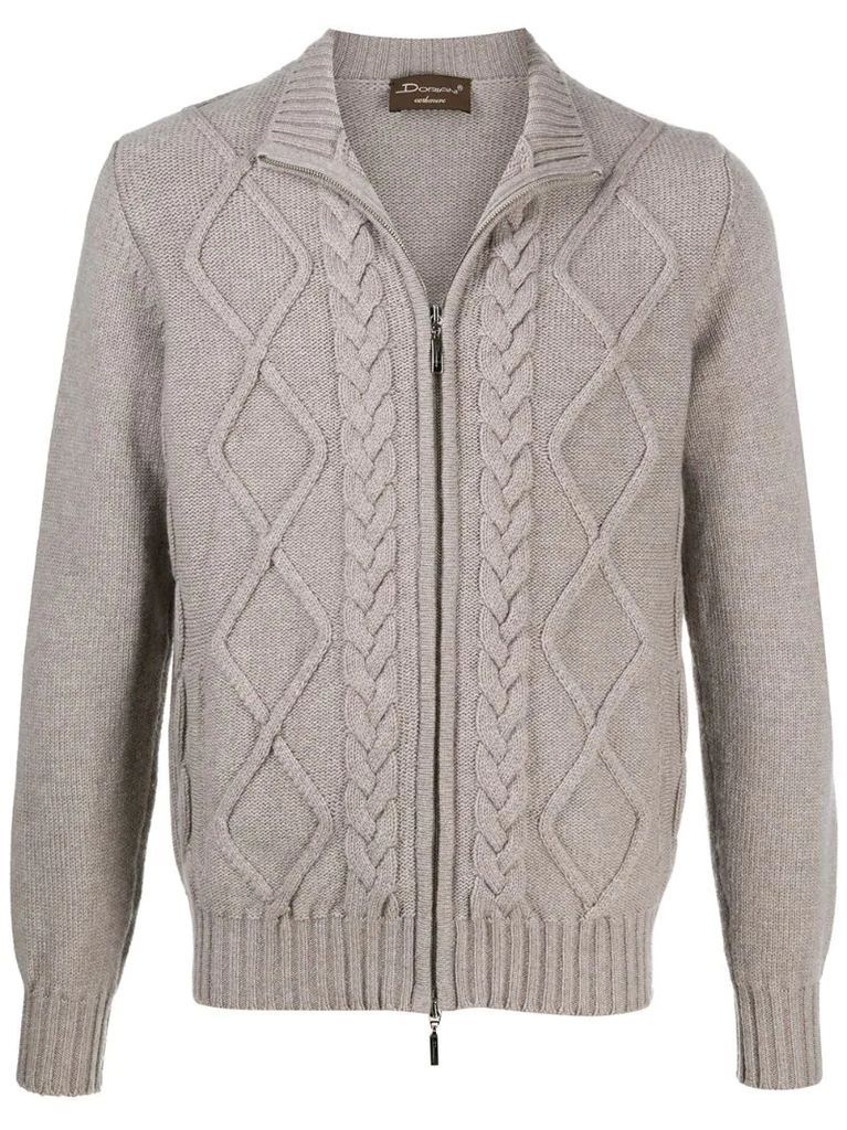 cable-knit cashmere cardigan