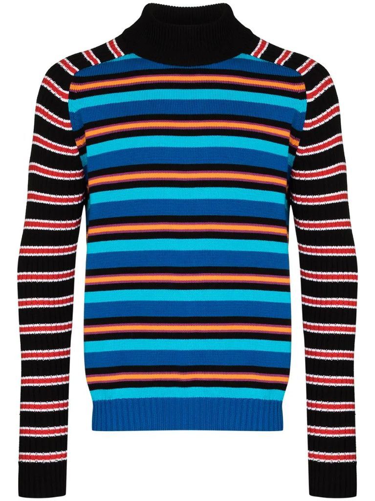 horizontal-stripe knitted jumper