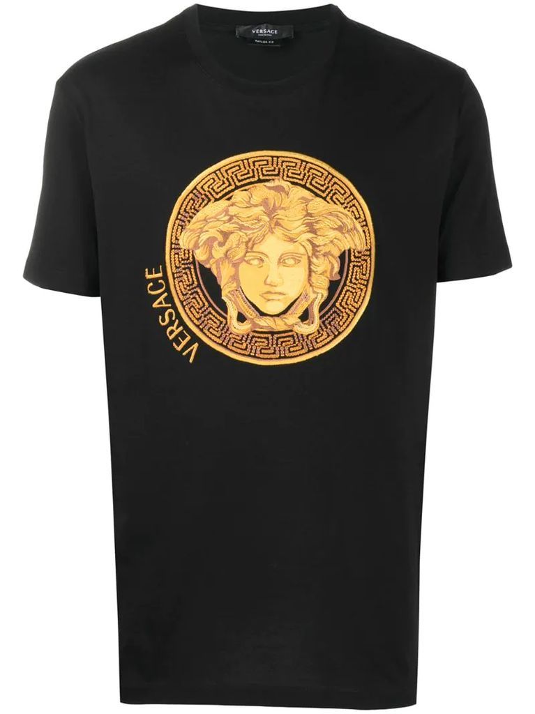 embroidered Medusa motif T-shirt