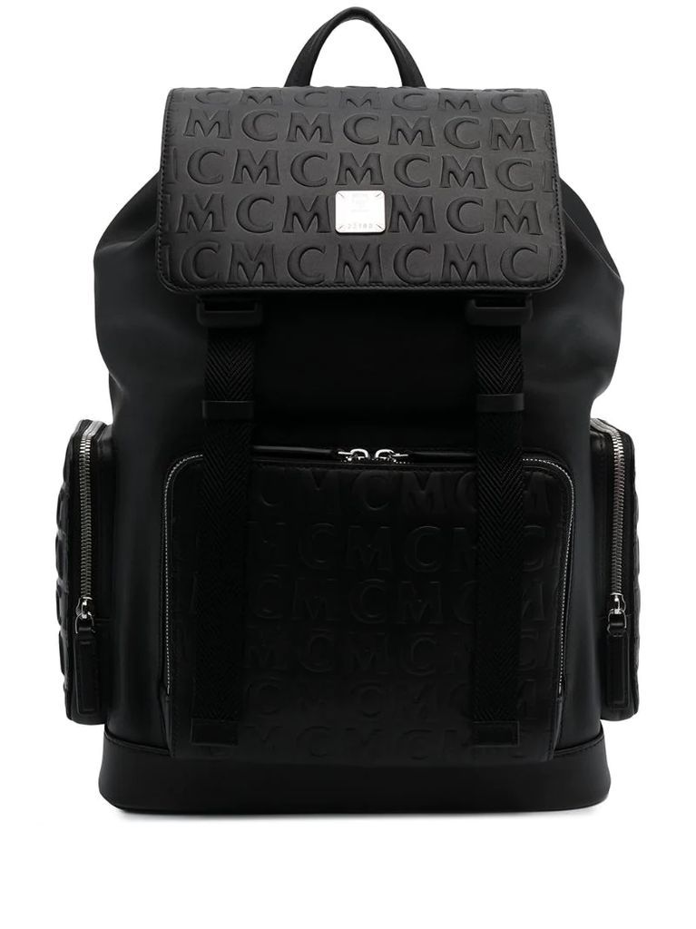 embossed logo-panel backpack