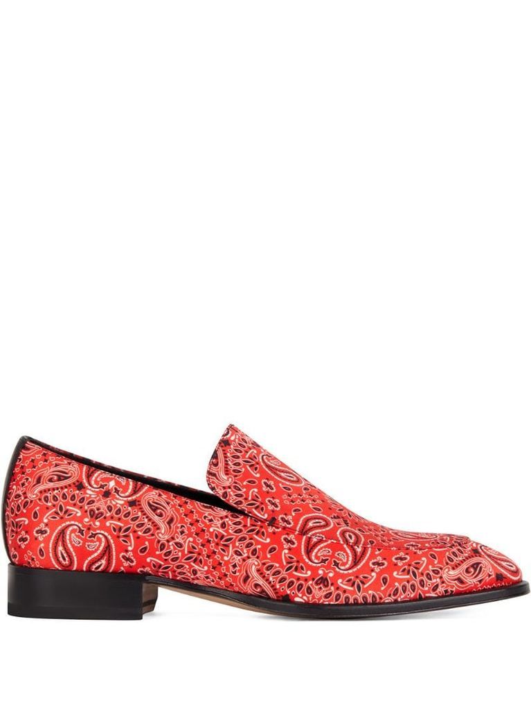 paisley print loafers