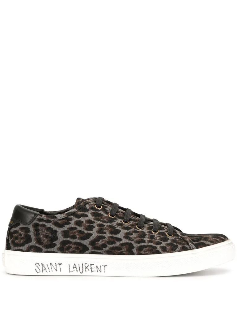 leopard print canvas sneakers