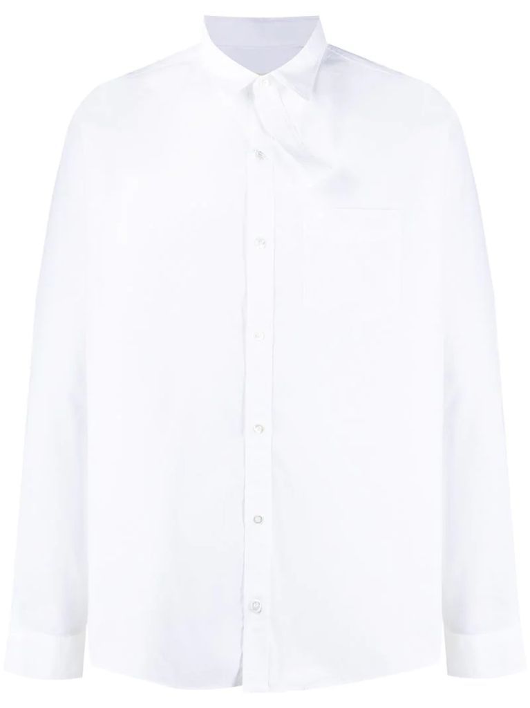 cuff-sleeve detailed asymmetric shirt